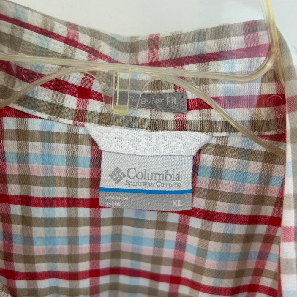 Columbia Mens Plaid Short Sleeve Button Down Shirt XL AM9132 Regular Fit - Picture 5 of 9